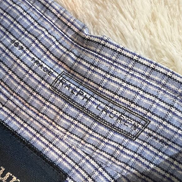 Ralph Lauren Custom Fit - Mens L L/S Button Down Oxford - Blue Gray White Plaid - Picture 8 of 13